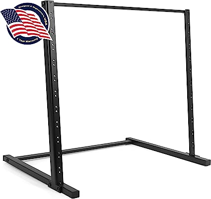 Pyle 12U Open Frame Steel-19'' Floorstanding, Patch Panel Shelf Bracket, Standing Desktop Server Room Rack for Computer/AV/Media & IT Equipment, Black (PLRSTND10)