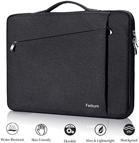 Ferkurn 14 15 inch 15.6 inch Laptop Sleeve Carrying with Handle Compatible MacBook 16/15, Surface Laptop, Ultrabook Ideapad, HP Envy Chromebook Probook, Inspiron, Asus,Computer Laptop Case Black