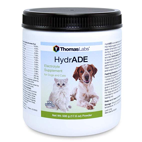 Thomas Labs Hydrade - Electrolytes for Dogs & Cats - Electrolyte Supplement for Pets