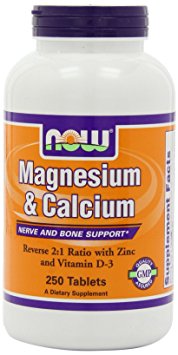 NOW Foods Magnesium and Calcium Reverse, 250 Tablets