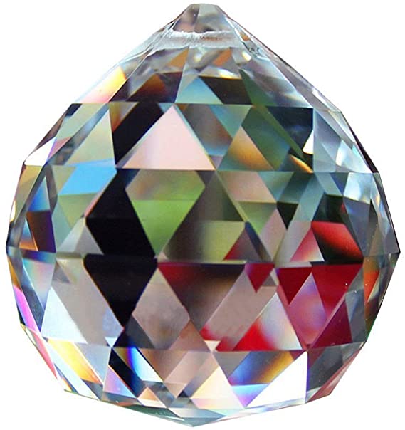 H&D Clear Glass Crystal Ball Prism Pendant Suncatcher Feng Shui Crystal Ball 40mm Pack of 2