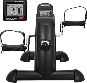 VEVOR Under Desk Bike Pedal Exerciser, Mini Exercise Bike for Arm/Leg Exercise, Multi-level Resistance Pedal Exerciser for Home Office Workout, Cycling Portable Peddler with LCD Display & Non-Slip Mat