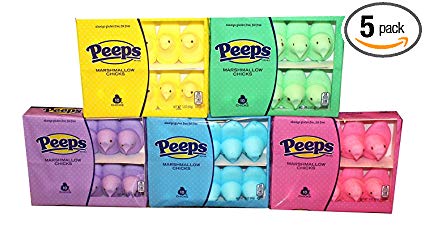 Easter Marshmallow Chicks Peeps Variety Pack 50 Ct, 5 Pack