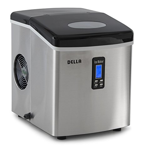 Della Portable High Capacity Electric Ice Maker w/ LCD Display Yield Up To 28 Pounds of Ice Daily- 3 Cube Sizes