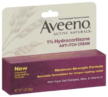 Aveeno 1% Hydrocortisone Anti, Itch Cream, Maximum Strength, 1 oz