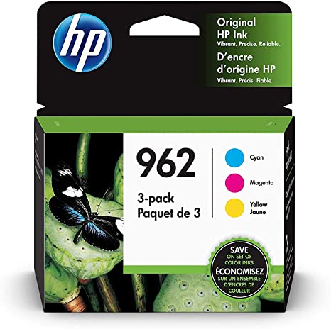 HP 962 Cyan, Magenta & Yellow Original Ink, 3 Cartridges (3YP00AN)