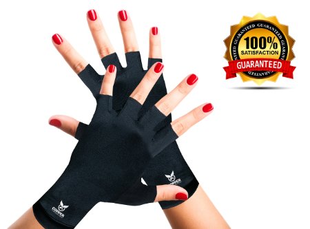 Arthritis Gloves by Copper Compression Gear - GUARANTEED To Speed Up Recovery & Relieve Symptoms of Arthritis, RSI, Tendonitis & More! (Pair of Gloves) (Large)