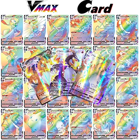 100 Pcs Charizard Vmax Card, Charizard Vmax Cards for DX GX Plated Collection, Rainbow Rare Charizard Vmax Collection (100 Pcs in English)
