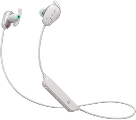 Sony WI-SP600N Premium Waterproof Bluetooth Wireless Extra Bass Sports in-Ear 6 Hr of Playback Headphones/Microphone (White)