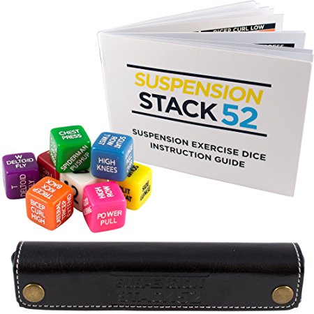 Suspension Exercise Dice by Stack 52. For TRX, WOSS, and Similar Suspension Trainers. Suspended Bodyweight Resistance Workout Game. Video instructions included. Fun at home fitness training program.