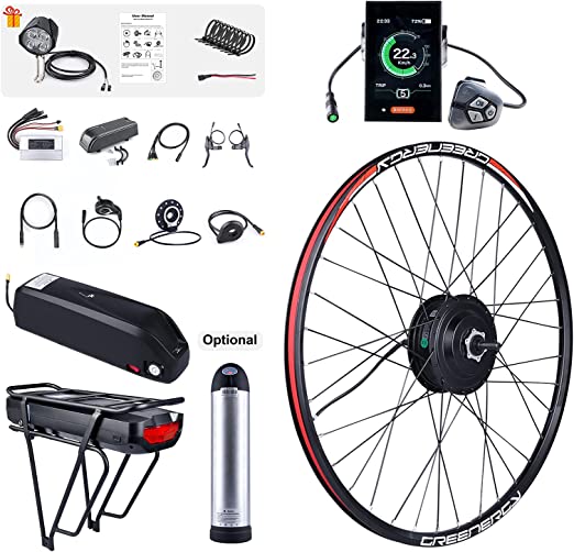 BAFANG 48V 500W Front Hub Motor : Electric Bike Conversion Kit with Battery (Optional) for 20 26 27.5 700C Inch Front Wheel eBike Drive System with LCD Display & PAS