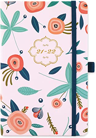 2021-2022 Planner - Jul 2021 - Jun 2022, Weekly & Monthly Academic Planner 2021-2022 with Pen Loop, 5.4" × 8.4", Weekly Notes Page, Premium Paper, Inner Pocket, Elastic Closure