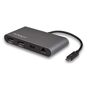 StarTech.com Mini Dual 4K Monitor Thunderbolt 3 Dock with DisplayPort - Mac & Windows (TB3DKM2DP)