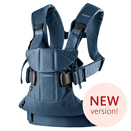 BABYBJÖRN New Baby Carrier One 2019 Edition, Cotton, Classic Denim/Midnight Blue