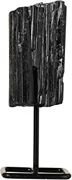 Beverly Oaks Black Tourmaline Crystal Home Decor - Crystal Decor Healing Crystals on Metal Stand - Healing Stones for Love