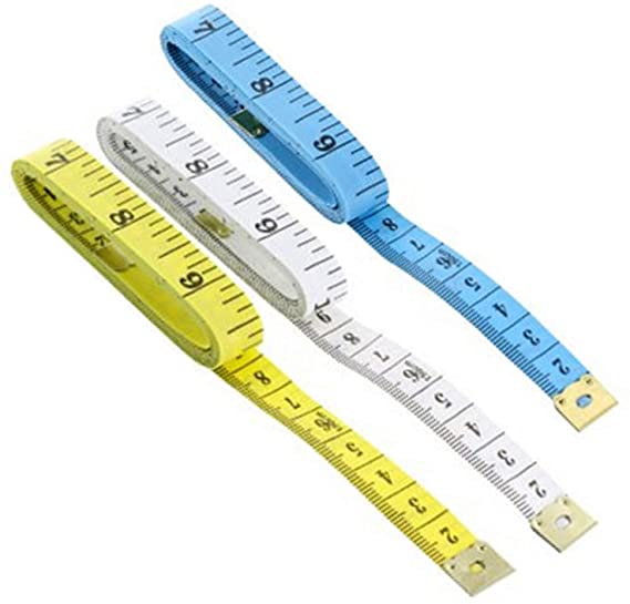 BSLINO 3pcs Tape Measure 60-Inch/150cm Soft Cloth Measuring Tape Weight Loss Medical Body Measurement Sewing Tailor Craft Vinyl Ruler, Has Centimetre Scale on Reverse Side   Gift Card