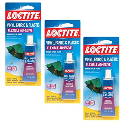 Loctite Vinyl, Fabric and Plastic Repair Adhesive 1-Ounce Tube (1360694) - 3 Pack