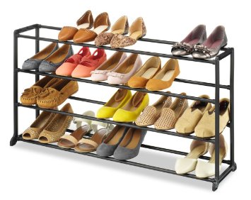 Whitmor Home Organizer Resin 20 Pair Shoe Rack - Black Finish