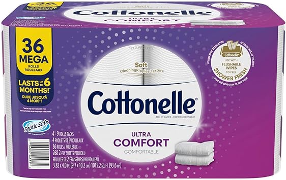 Cottonelle Ultra ComfortCare Toilet Paper (36 Mega Rolls, 268 sheets/roll)