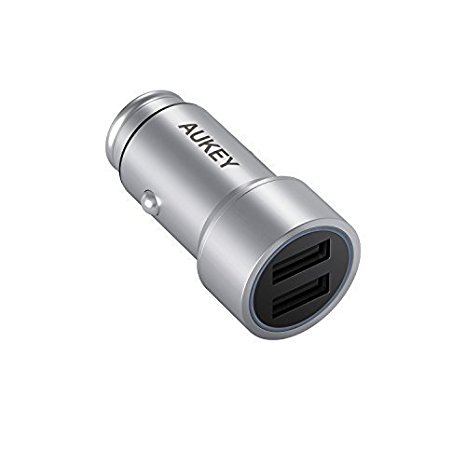 AUKEY Dual USB Port 3.4 A Aluminium Car Adapter with AiPower Tech