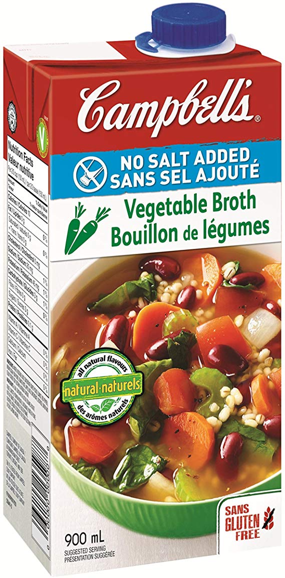 Campbell's No Salt Added Vegetable Broth, 900 ml