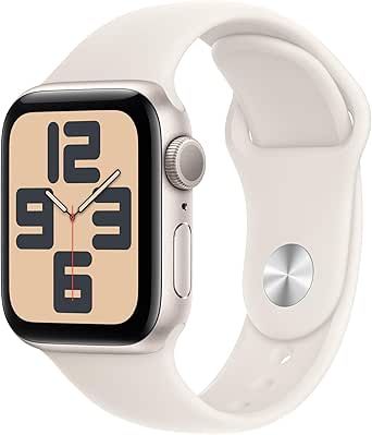 Apple Watch SE [GPS 40mm] Starlight Aluminium Case with Starlight Sport Band - S/M [2024]