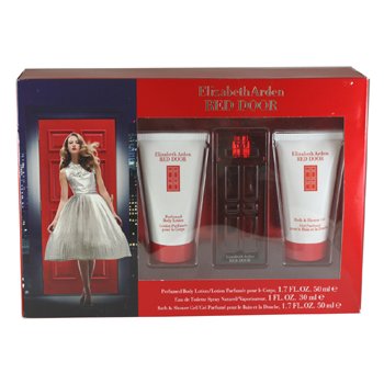 Elizabeth Arden Red Door 3 Piece Gift Set for Women with Eau De Toilette Spray, Perfumed Body Lotion and Shower Gel