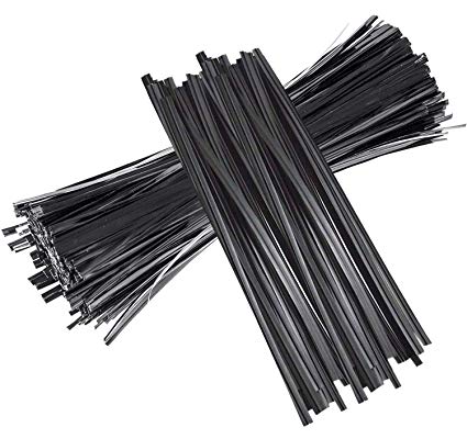 CandyHome Metallic Twist Ties 1000 Pcs 6" Black Twist Ties for Bread Candy Bags Party Cello Cake Pops