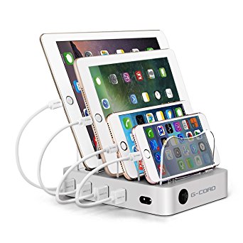 G-Cord Detachable Multiport USB Charging Station 34W Desktop Docking Station for Smartphones & Tablets (4 Port)