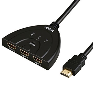 MOKiN 3-Port HDMI Splitter Switch Cable 2ft 3 In 1 out Auto High Speed Switcher Splitter Support 3D,1080P For HDMI TV, PS3, Xbox One,etc