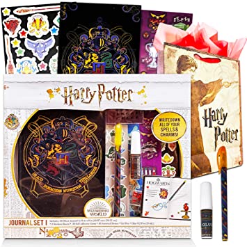 Harry Potter Journal and Pen Set ~ Premium Harry Potter Diary, Pen, Stickers, Gems, and More with Harry Potter Magic Activity Kit (Harry Potter Merchandise Bundle)