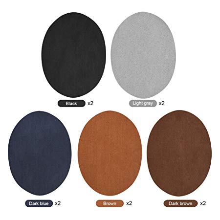 Repair Patches, Pack Of 10 Assorted Color Oval PU Leather Patch Repair Sewing Elbow Knee Patches Clothing Accessories