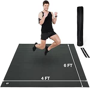 WF Athletic Supply Premium Large Exercise Floor Mats, 7 MM Workout Mats for Home Gym Thick, Heavy-Duty Floor Mat for Gym, Cardio, Weightlifting, Exercise Equipment, Shoe-Friendly