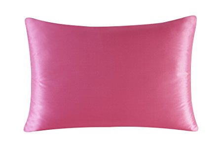 Townssilk Both Side 100% 16mm Silk Pillowcase Queen Size Pillow Case Cover with Hidden Zipper Salmon