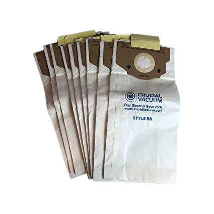 9 Eureka Style RR Allergen Filtration Vacuum Bags - Compare With Eureka Part # 61115, 61115A, 61115B; Designed & Engineered by Crucial Vacuum