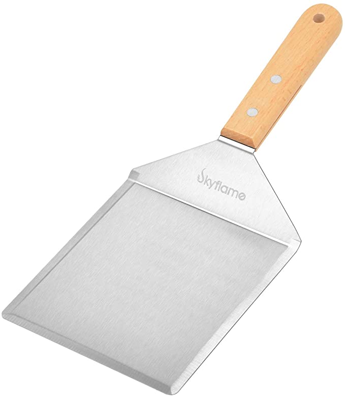 Skyflame Stainless Steel Griddle Spatula - Griddle Accessories 6 x 5 in Hamburger Turner Scraper with Cutting Edge, Great for Pancake Flipper, BBQ Grill and Flat Top Griddle (1)