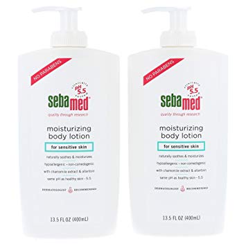 Sebamed Paraben-Free Moisturizing Body Lotion With Pump for Sensitive and Delicate Skin pH 5.5 Ultra Mild Dermatologist Recommended Moisturizer 13.5 Fluid Ounces (400 Milliliters) Set of 2 Value Pack