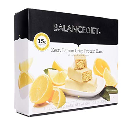 BalanceDiet™ | Protein Bar | 15g of Protein | Low Carb | 7 Bar Box (Zesty Lemon Crisp)