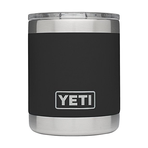 YETI Rambler 10oz Vacuum Insulated Stainless Steel Lowball with Lid, Black DuraCoat