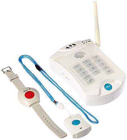 SOS Senior HELP Dialer 700 with Necklace and Wrist Panic Buttons - No Monthly Fees - No Contract Medical Alert System
