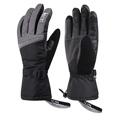 MCTi Ski Gloves,Winter Waterproof Snowboard Snow 3M Thinsulate Warm Touchscreen Cold Weather Women Gloves Wrist Band