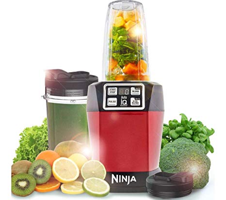 Nutri Ninja Auto-iQ Blender Cum Smoothie Maker with 2 Jars -Red (1000 Watts)(Now in India)