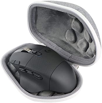 co2crea Hard Travel Case for Logitech G604 Lightspeed Wireless Gaming Mouse (Grey Case)