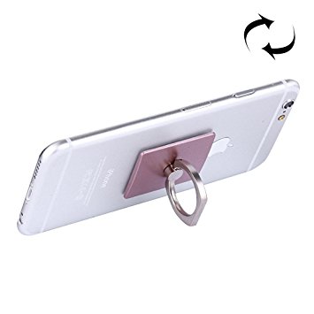 Finger Grip Ring - Phone Ring Stand Holder, 360 Degrees Rotating Metal Stand with Car Mount for All Mobile Phones, iPhones, Tablets and iPads - Pink by Fone-Stuff®