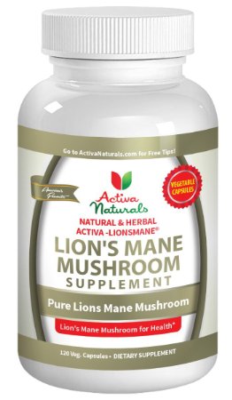 Activa Naturals Lions Mane Mushroom Supplement – 120 Veg. Caps