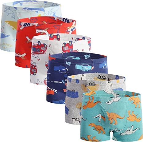 Fenhant Little Boys Soft Cotton Briefs Dinosaur Truck Shark Baby Toddler Kids Underwear 6-8-9 Pack