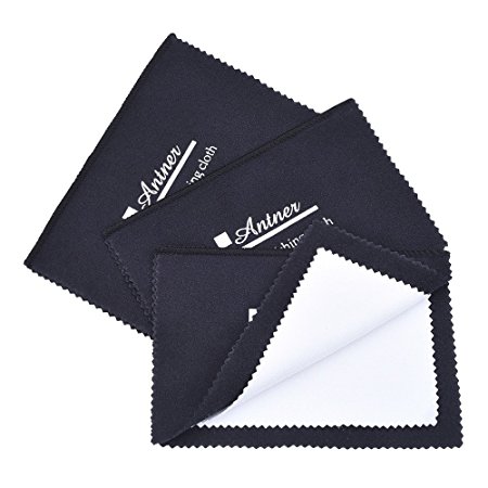 Antner 3 Pack Polishing Cloth for Silver, Gold, Brass, Watches, Cutlery and Camera Shot