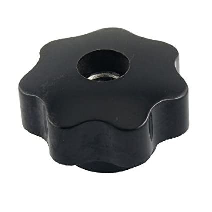 uxcell M10 10mm Dia Thread Black Plastic Star Head Clamping Knob Grip