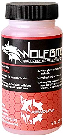 Airwolf 3D Wolfbite Original 4 Ounce 3D Printer Bed Adhesive for 3D Printing ABS, PETG, TPU, and TPE Without Curling, Warping, or Lifting