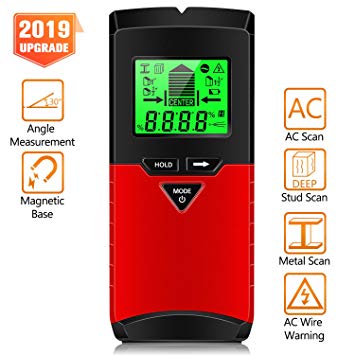 Stud Finder Wall Scanner - 4 in 1 Electronic Center Finding Stud Finders Sensor Wall Finder Detector, with Digital LCD Display & Sound Warning for Wood Metal AC Wires Studs Detection (Other, Small)